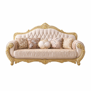 Divano di Lusso Intagliato, Loveseat Trapuntato in Stile <span class=keywords><strong>Barocco</strong></span> per Eleganti Arredi da Soggiorno - Product Image 4