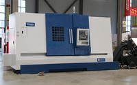 Tour CNC à lit incliné avec alésage de broche de 105 mm, modèle TCK63Y, fabriqué en Chine