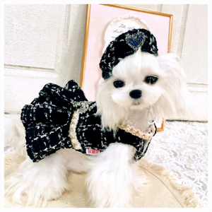 Abito Classico Britannico in Tweed per Cani, Vestito Caldo Invernale per Animali Domestici con Dettagli Scintillanti, Abbigliamento <span class=keywords><strong>di</strong></span> Lusso per Cani <span class=keywords><strong>di</strong></span> Piccola <span class=keywords><strong>Taglia</strong></span>, Moda Yorkie - Product Image 2