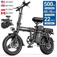 Aairsk EU sepeda listrik, stok AS 14 inci 48V 500W 15Ah Mini kota sepeda listrik harga pabrik dropshipping sepeda Kota
