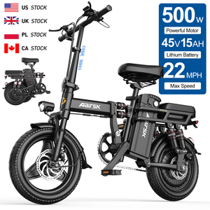 Aairsk UE EUA Estoque Bicicleta Elétrica 14 Polegada 48V 500W 15Ah Mini Cidade Elétrica Cidade Bicicleta Dropshiping Preço de Fábrica Cidade Ebike - Product Image 2