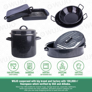 BSCI Fabricant En Gros 16cm-38cm Écologique Personnalisé Granit <span class=keywords><strong>Paella</strong></span> Pan Émail Plaque pour Fruits De Mer Bouilli - Product Image 4