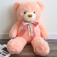 Peluche Grande Taille 100-120cm Ours en Peluche Jouet avec Noeud Papillon en Ruban pour Cadeau d'Anniversaire de Fille