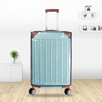 Housse de valise en PVC imperméable et anti-rayures avec logo personnalisé pour voyage, fermeture éclair anti-poussière et tissu pour bagages et sacs