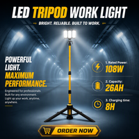 Lampe de travail mobile antidéflagrante 180W LED sur trépied avec avertissement rouge et bleu pour la sécurité industrielle