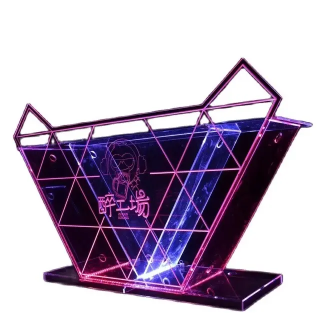 아크릴 Led DJ 부스 바 테이블 믹서 컨트롤러 소리 시스템 장비 사운드 박스베이스 스피커 레이저 빛 DJ 테이블 디스코 피온