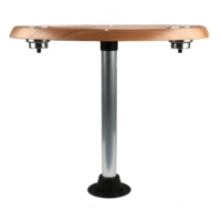 Table de bateau ovale marron avec porte-gobelets intégrés Ensemble de pieds de table de piédestal marin