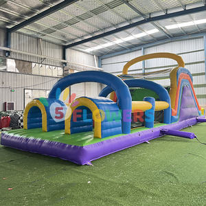 Castillo Inflable Fiveflowers Color Blanco Pastel con Tobogán, Pista de Obstáculos Comercial para Juegos al Aire Libre - Product Image 5