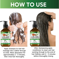 3 in 1 Krim Rambut Grosir Kustomisasi Organik untuk Pertumbuhan Rambut, Sampo dan Kondisioner Minyak Jamaican Black Castor Rosemary Batana