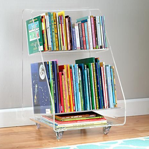 Freestanding Acrylic lưu trữ di động giỏ hàng trên bánh xe - Product Image 1