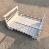 Caisse en acier pliable et empilable, boîte de rangement industrielle en métal pour l'expédition