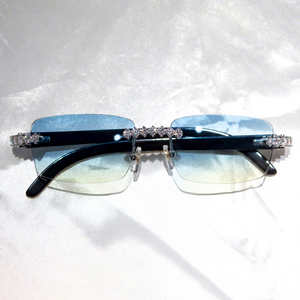 Gafas de Sol de Lujo Personalizadas de Primera Calidad <span class=keywords><strong>2024</strong></span> Sin Montura con Diamantes y Moissanita para Hombre - Product Image 1