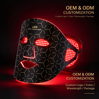 Masque facial LED avec thérapie par lumière rouge NIR 660nm 850nm, masque facial en silicone, appareil de soin de la peau portable sans fil pour la maison, OEM ODM
