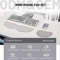 Tapis de souris en mousse à mémoire de forme coussin de soutien poignet support clavier mécanique clavier d'ordinateur souris ordinateur portable aile d'ange repose-poignet