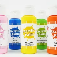 Acrylic Paint Set 24 Colors (2 oz/Bottle) with 12 Art Brushes Art Supplies  for Painting Canvas Wood Ceramic & Fabric Rich Pigments Lasting Quality for  Beginners Students & Professional Artist