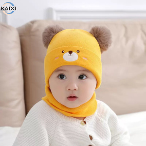 Hot Selling Pasgeboren <span class=keywords><strong>Baby</strong></span> Gebreide Muts Muts Sjaal <span class=keywords><strong>Set</strong></span> Schattig Houd Warm Kinderen Voor Winter Buiten - Product Image 1