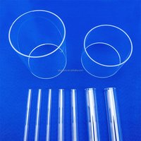 Tube de quartz transparent poli de grand diamètre personnalisé Tube de verre de quartz à semi-conducteur en silice transparente