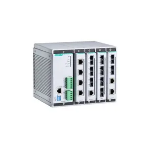 Moxa Sistema de conmutador Ethernet gestionado compacto con 4 ranuras para módulos de interfaz de Ethernet rápida de 4 puertos 1/2"