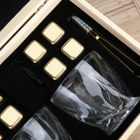 Ensemble de verres à whisky, vin et spiritueux, style minimaliste, boîte en bois, ensemble de bar pour offrir en cadeau, usage domestique