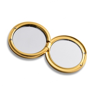Brand Name Dual Side Gold Plating Soft Enamel Giveaways Gift Cosmetic <b>Compact</b> Pocket Round <b>Mirror</b> - Product Image 4