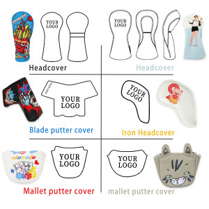 Nuevo diseño al por mayor corto tiempo de entrega OEM ODM logo Material Durable Dirivers Irons Putters Fábrica personalizada Golf Head Covers - Product Image 2