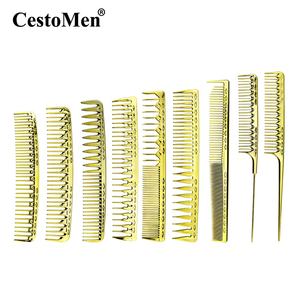CestoMen barbería <span class=keywords><strong>de</strong></span> herramientas <span class=keywords><strong>de</strong></span> corte <span class=keywords><strong>de</strong></span> chapado en oro <span class=keywords><strong>de</strong></span> lujo profesional <span class=keywords><strong>de</strong></span> peluquería peine pelo peinado peluquero hombres peine para cortar el pelo - Product Image 1
