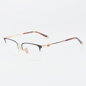 Klasik yarım çerçeve siyah Punk dayanıklı optik reçete Y2k lüks marka koruyucu gözlük güvenlik titanyum gözlük çerçeveleri - Product Image 1