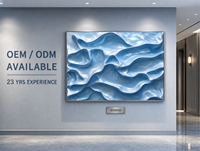 Glänzende Blaue Flüssige Seiden-Wellen 3D-Struktur Wandkunst mit Silberrahmen für Hotel-Aufzug-Lobby-Korridor, Maßgefertigte Großproduktion OEM