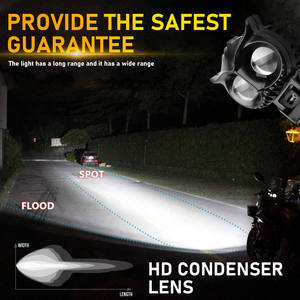 ไฟสปอร์ตไลท์ <span class=keywords><strong>BAOBAO</strong></span> BB1290 สีขาวเหลืองขนาดเล็ก รูปทรงนกฮูก ไฟเสริม ไฟตัดหมอก ไฟหน้า LED สำหรับมอเตอร์ไซค์ มอเตอร์ไบค์ - Product Image 4