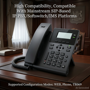Téléphone <span class=keywords><strong>IP</strong></span> SIP professionnel KS30, 2 comptes SIP, <span class=keywords><strong>voix</strong></span> HD, écran LCD rétroéclairé de 2,3 pouces, téléphone de bureau VoIP pour bureau moderne - Product Image 5