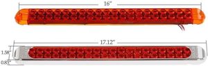 1xPCS Feu arrière multifonction 12V rouge à luminosité variable 17" 40 LED chromé étanche pour <span class=keywords><strong>remorque</strong></span> et <span class=keywords><strong>semi</strong></span>-<span class=keywords><strong>remorque</strong></span> (feu stop/feu de freinage) - Product Image 2