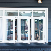 Ventanas de Aluminio con Doble Acristalamiento, Resistentes al Viento, Ventanas Abatibles de Aleación de Aluminio para el Hogar
