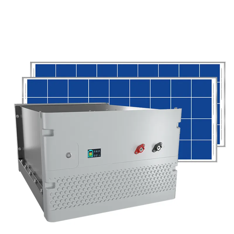 Batería de fosfato de iones de litio recargable lifepo4, panel solar para sistema solar doméstico, 48V300ah, carbono azul