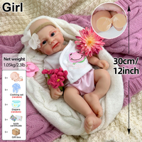 OEM Direktvertrieb Entzückende Mini-Puppe 30cm Vollsilikon Reborn Baby mit Offenen Augen Weiche Realistische Sammlerpuppe Geschenk