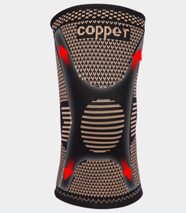 Genouillère de sport en cuivre avec stabilisateurs latéraux, coussinets de gel rotuliens et manchon de compression - Product Image 3