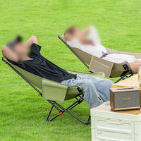 Chaise pliante de camping inclinable avec repose-pieds