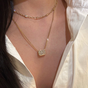Aazuo - Joyería Fina con Diamantes Grandes Cultivados en Laboratorio de 5.0 ct, Colgante Cuadrado de Oro Amarillo Sólido de 18 Quilates con Cadena Cubana, Regalo de Amor para Mujer - Product Image 5