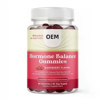 Gummies OEM Équilibre Hormonal Femme Saveur Framboise Soutien Humeur SPM pour son Bien-être Quotidien