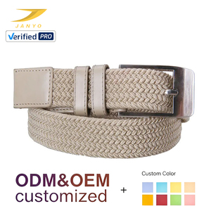 <span class=keywords><strong>Ceinture</strong></span> en toile <span class=keywords><strong>tressée</strong></span> élastique personnalisée OEM pour <span class=keywords><strong>homme</strong></span> avec boucle ardillon en métal argenté, <span class=keywords><strong>ceinture</strong></span> extensible tissée avec embout en cuir, idéale pour le golf et les jeans décontractés - Product Image 1