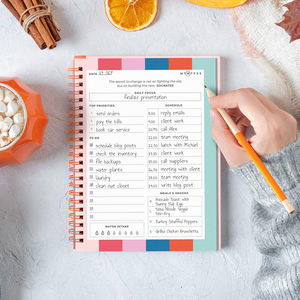 <span class=keywords><strong>Agenda</strong></span> DE TRABAJO personalizada A5 para mujer, planificador Rosa semanal mensual, cuaderno, caja de encuadernación en espiral, de cubierta de PP Material, 2025 - Product Image 6