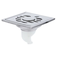 Vente en gros usine : Accessoires de salle de bain - Siphon de douche Apple Buckle moderne argenté 4 pouces, anti-odeur, en acier inoxydable pour lavabo et sol