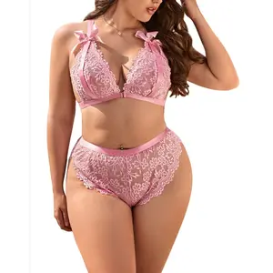 2023 Valentine's Day Lingerie Plus Size Adult Women's Lace Lingerie Set Lingerie Set