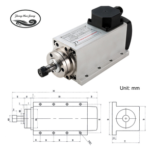 Zhong Hua Jiang ER11 1.5KW 110V/220V Square Air Cooled CNC Spindle Motor with VFD Kit BT30 for CNC Router <b>Engraving</b> <b>Machine</b> - Product Image 2
