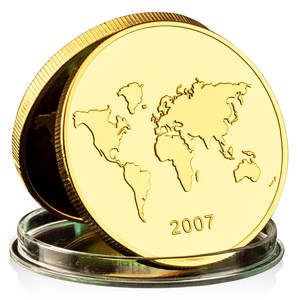 Stampa a colori Taj Mahal placcato oro moneta da collezione famosa in tutto il mondo edifici India Souvenir in metallo - Product Image 2