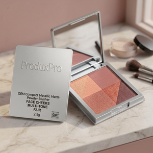 ProduxPro OEM Fard à joues compact en poudre métallique mate pour le visage et les joues, multi-tons, certifié Halal GMP, durée de conservation de 3 ans, 2,5 g - Product Image 3