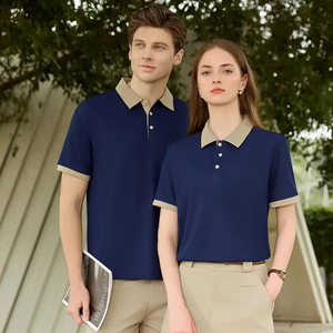Camisas Formales Unisex Personalizadas con Logotipo Bordado en la Parte Delantera, Tejidas, Transpirables, de Manga Corta, con Botones, de Algodón para Golf - Product Image 1