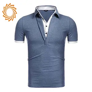Men's short sleeve contrast color placket 100% polyester sublimation Polo shirt