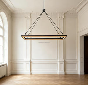 Lampadario Moderno Vintage in <span class=keywords><strong>Ferro</strong></span> Battuto Quadrato per Soggiorno, Decorazione Rustica per Interni, Illuminazione Retrò Stile Industriale - Product Image 3