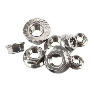 High quality SS316 DIN6923 Stainless Steel Hex Flange Serrated Lock m4 Insert Nuts