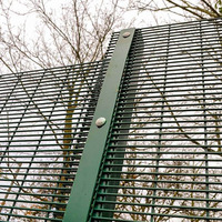 Dark Green 358 High Security Welded Mesh Fence Anti Climb Panel for School Outer Boundary Protection